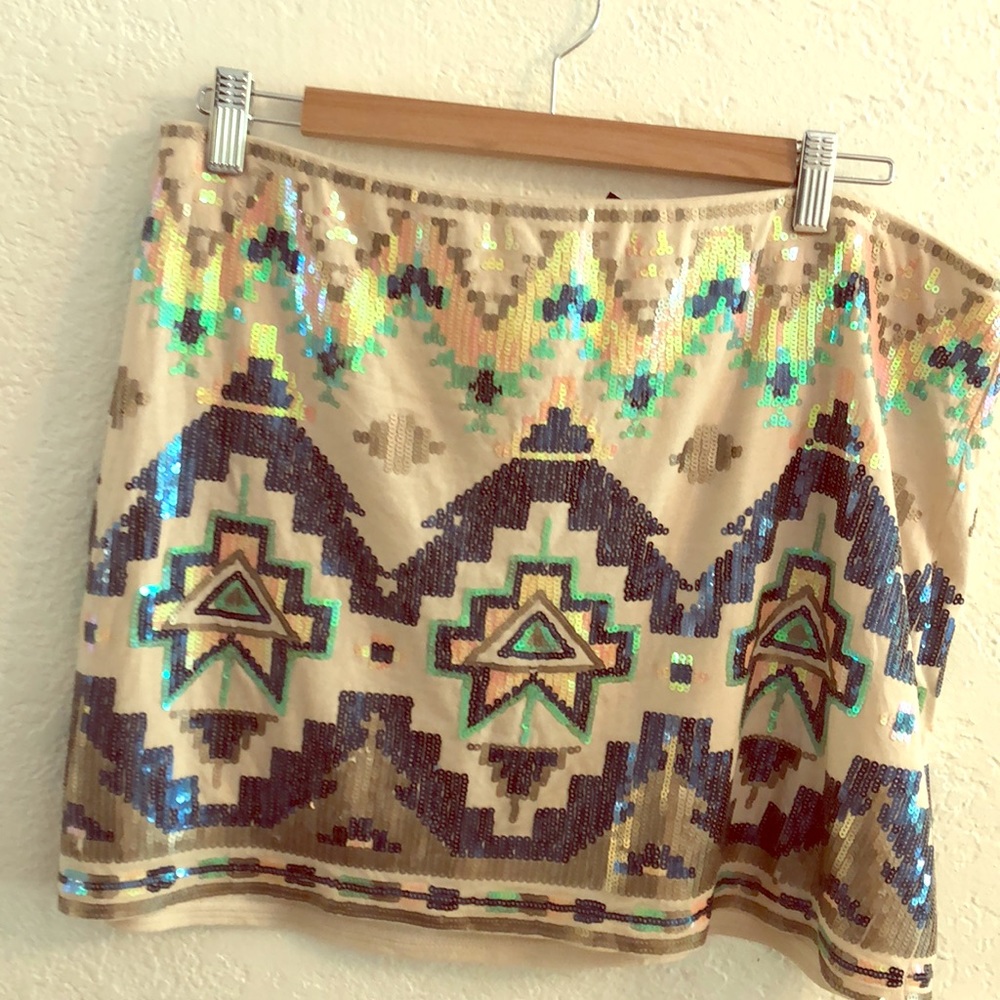 Express Sequin Mini Skirt